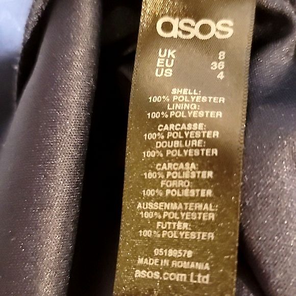 ASOS Fun & Flirty Navy Sheer Open Back Dress Size 4 - Picture 8 of 8